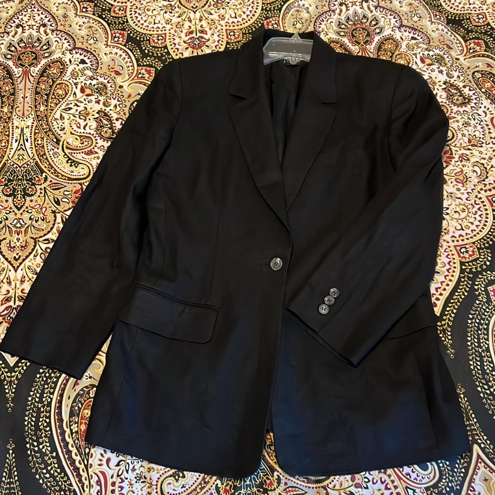 J. Crew Black Linen Single Button Blazer - image 4